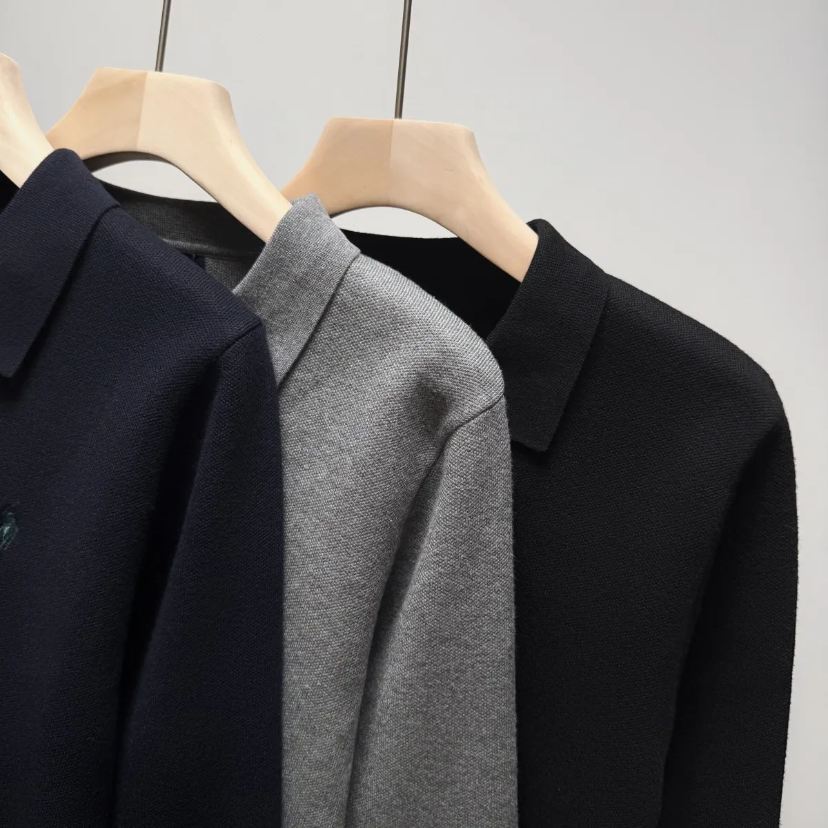 P260 Ralph Lauren lapel V-neck sweater Color: black gray royal blue Size: S-XXL 1:1 same style, model number (RL18774)